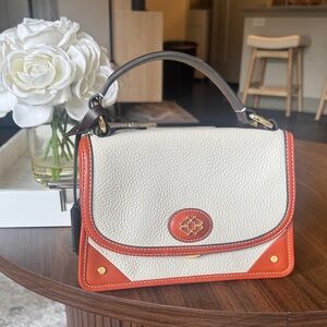 RADLEY LONDON Cream & Orange Leather Top-Handle Satchel